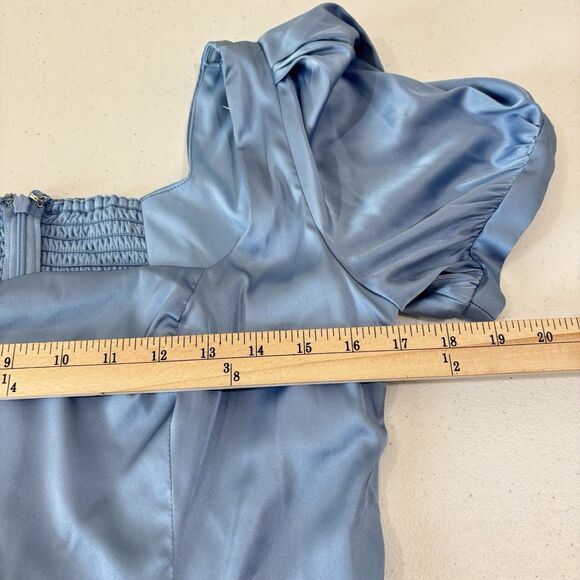 Lulus Effortless Romance Powder Blue Satin Maxi Dress XL Bridgerton Regency - Picture 8 of 10